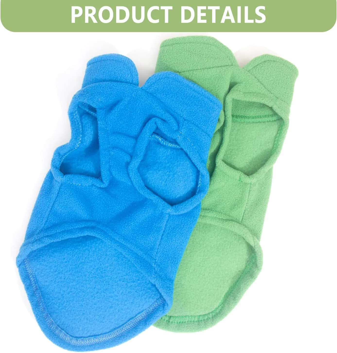 2 Pack Dog Sweater with Leash Ring, Warm Pet Clothes Thick Clothes Coat Fleece Dog Sweaters for Small Dogs Girl Boy Pullover Doggie Jacket for Fall Winter (Blue,Green, Small)