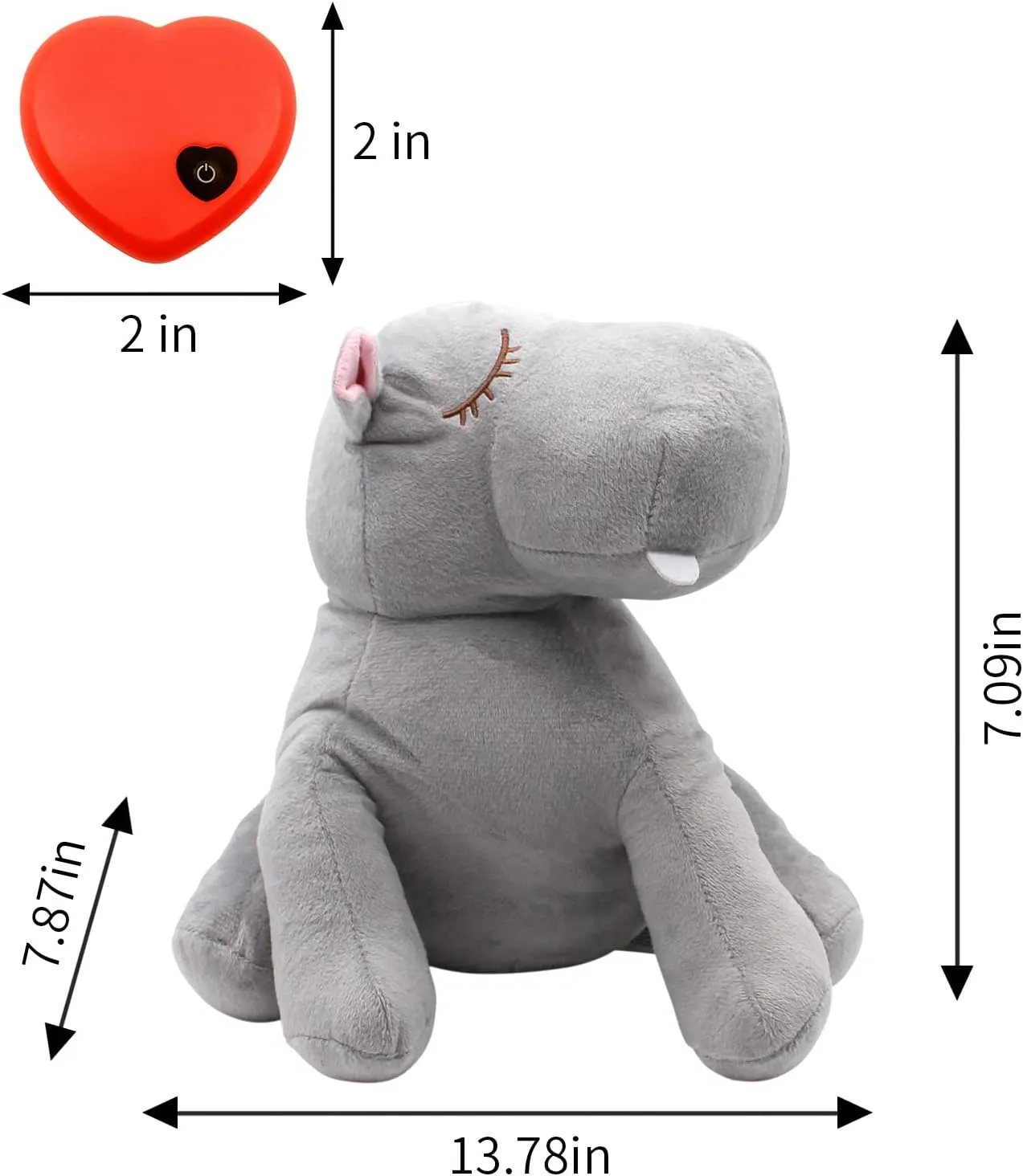3T group Heartbeat Puppy for Dogs Puppy Heartbeat Toy Sleep Aid,Stuffed Animal with Heartbeat for Puppies,Dog Toys Anxiety Relief,Heartbeat Pillow Plush Calming Puppy Toys(Gray)