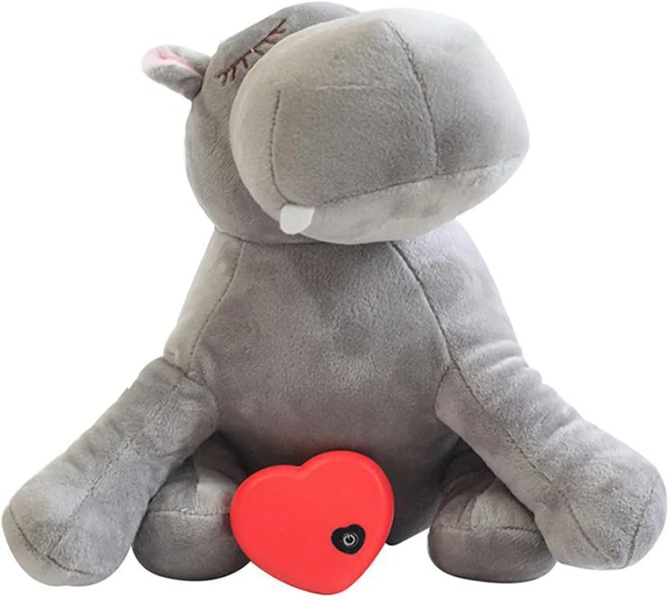 3T group Heartbeat Puppy for Dogs Puppy Heartbeat Toy Sleep Aid,Stuffed Animal with Heartbeat for Puppies,Dog Toys Anxiety Relief,Heartbeat Pillow Plush Calming Puppy Toys(Gray)