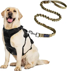 AUROTH Escape Proof Dog Harness and Leash, Large Dog Harness Black, 6FT Dog Leash