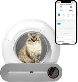 Automatic Cat Litter Box Self-Cleaning Smart Robot  65L Large Capacity, 9L Waste Bin  WiFi App Control, Odor-Free, Quiet, Safe for Multiple Cats  Enclosed Electric Catbox with Sensor and Deodorizer
