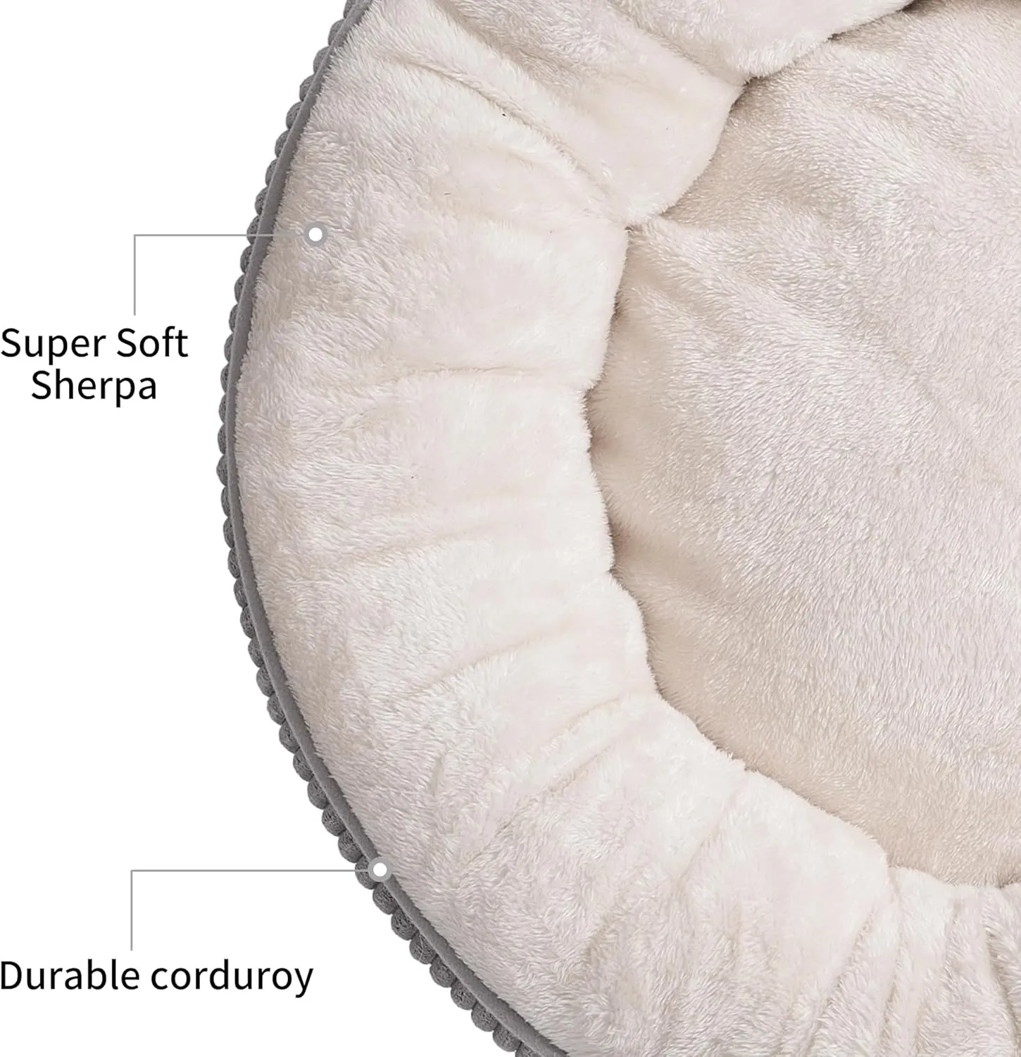 Bedfolks Donut Calming Dog Bed, 36 Inch Round Washable Cuddler with Removable Cover (Dark Grey, Large)