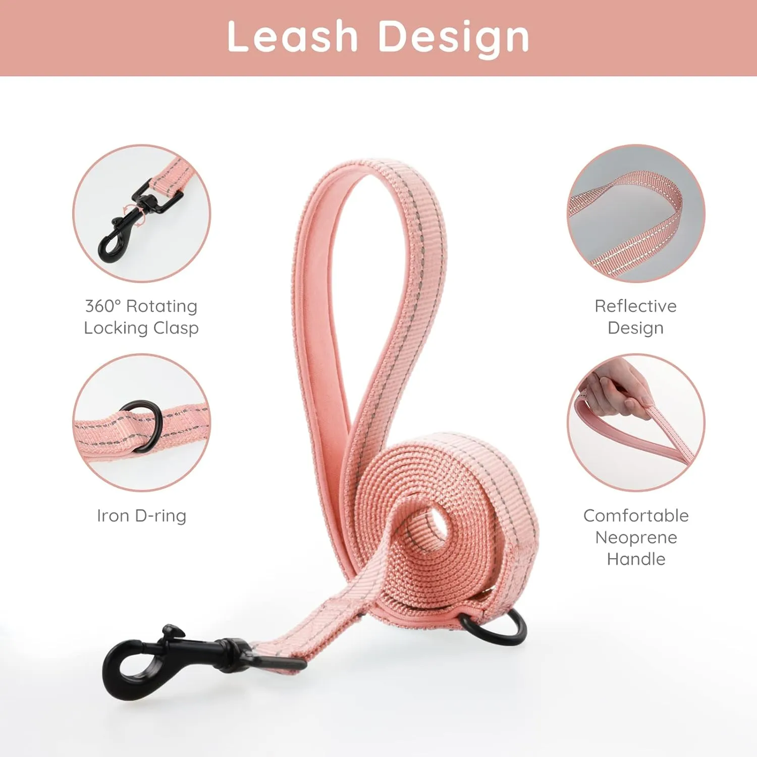 BELLA & PAL Puppy Harness with Leash Set, Dog Harness for Small Dogs No Pull, Dog Leash for Small Dogs, Step in Harness for Extra Small Dogs, Pink Harness, S