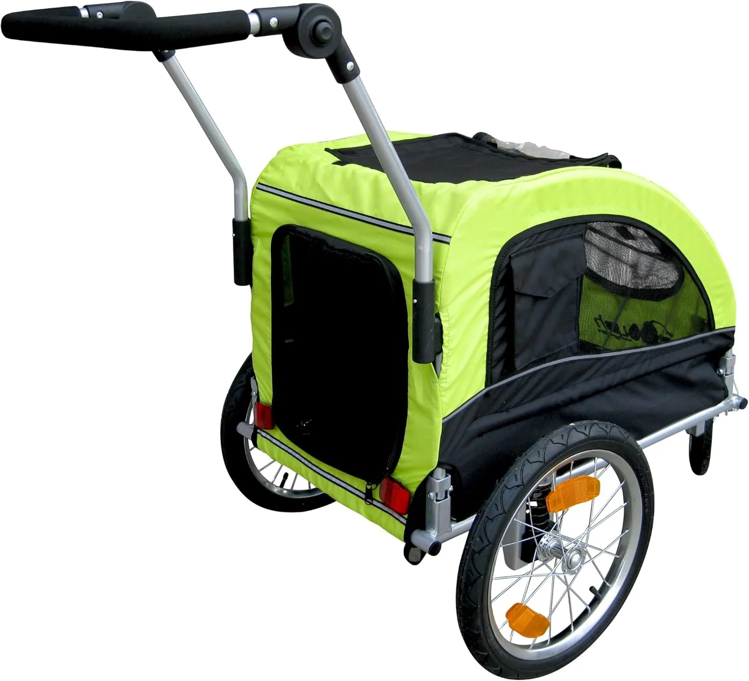 Booyah Medium Dog Stroller & Pet Bike Trailer with Suspension - Black