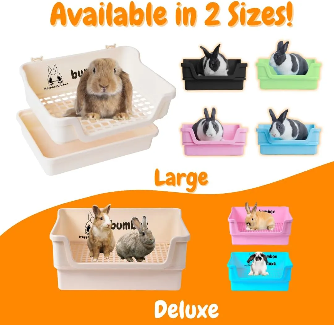 Bumbox Rabbit Large Litter Box w/Plastic Grid Safe for Bunny feet - Training Rabbit Cage Indoor or Outdoor for Small and Large Animal, 15.75in - Pink