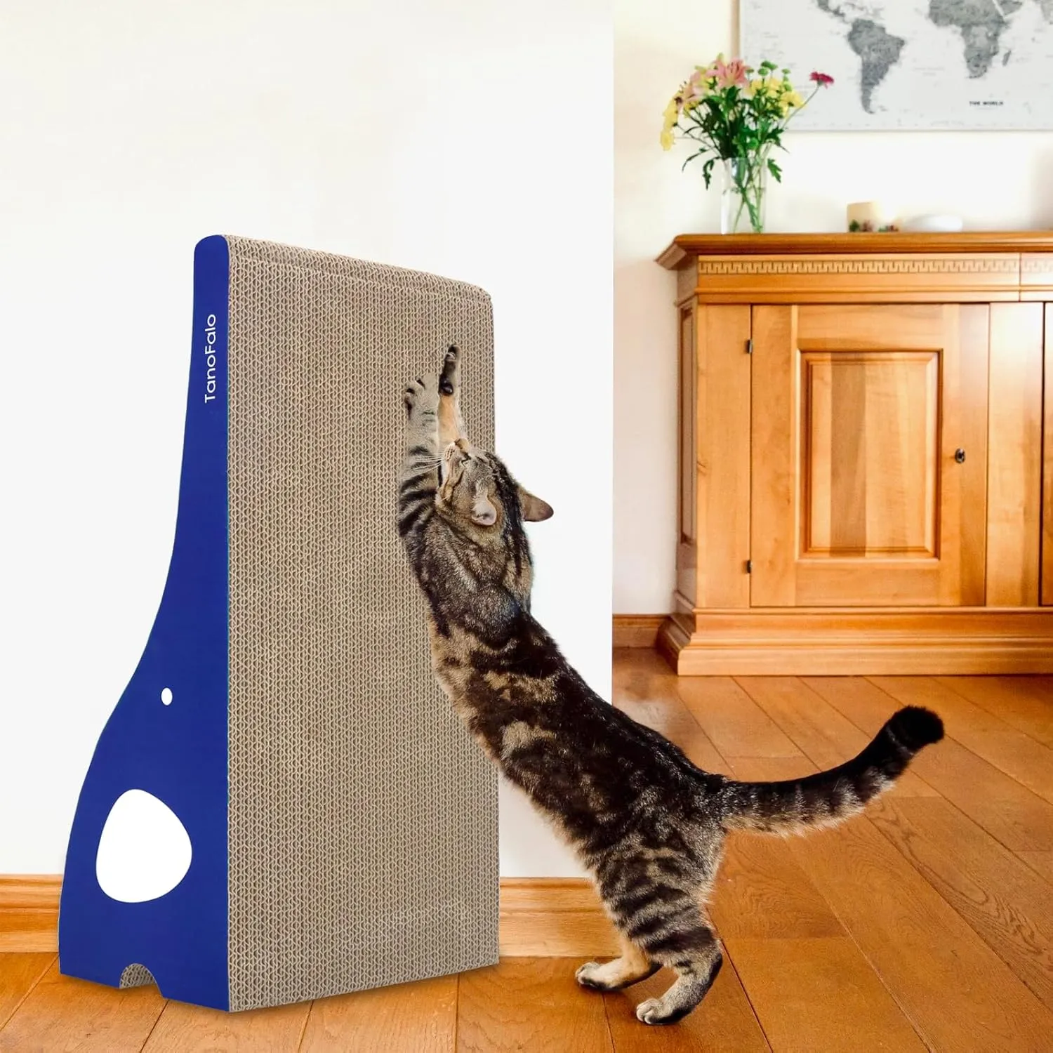 Cat Scratching Board Cat Scratcher Elephant Shape Cat Scratch Pad, TanoFalo Cardboard Cat Scratchers for Indoor Cats, High Strength Corrugated Cardboard, Reversible with Catnip (2 Pack)