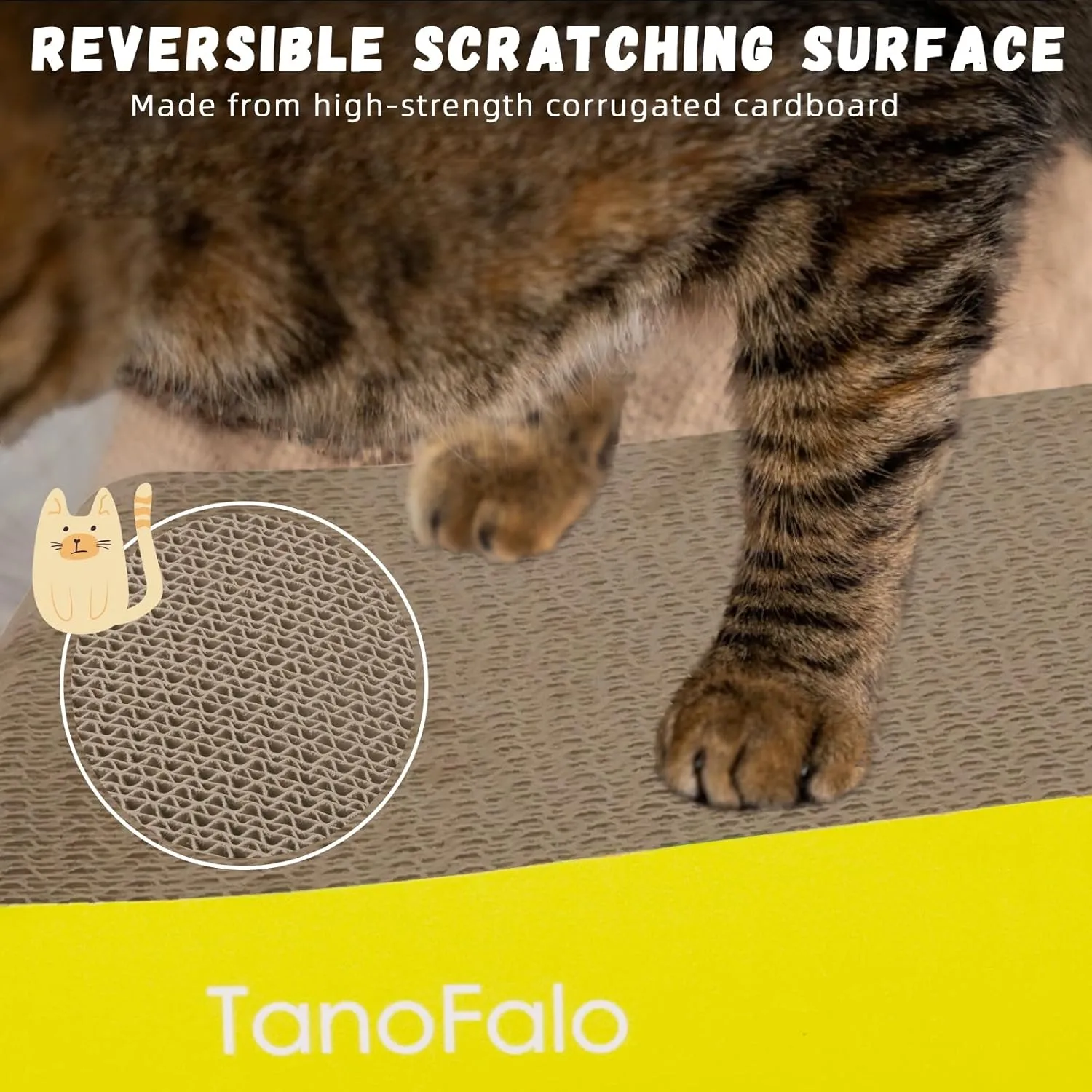 Cat Scratching Board Cat Scratcher Elephant Shape Cat Scratch Pad, TanoFalo Cardboard Cat Scratchers for Indoor Cats, High Strength Corrugated Cardboard, Reversible with Catnip (2 Pack)