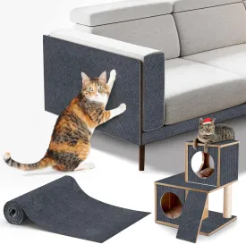 cat Scratching mat Self-Adhesive, Trimmable Furniture Protector for Couch, Sofa, Wall & Cat Trees - Durable Scratch Pad with Nano Tape, DIY Climbing Carpet for Indoor Cats(Dark Grey, 23.6"x15.8")