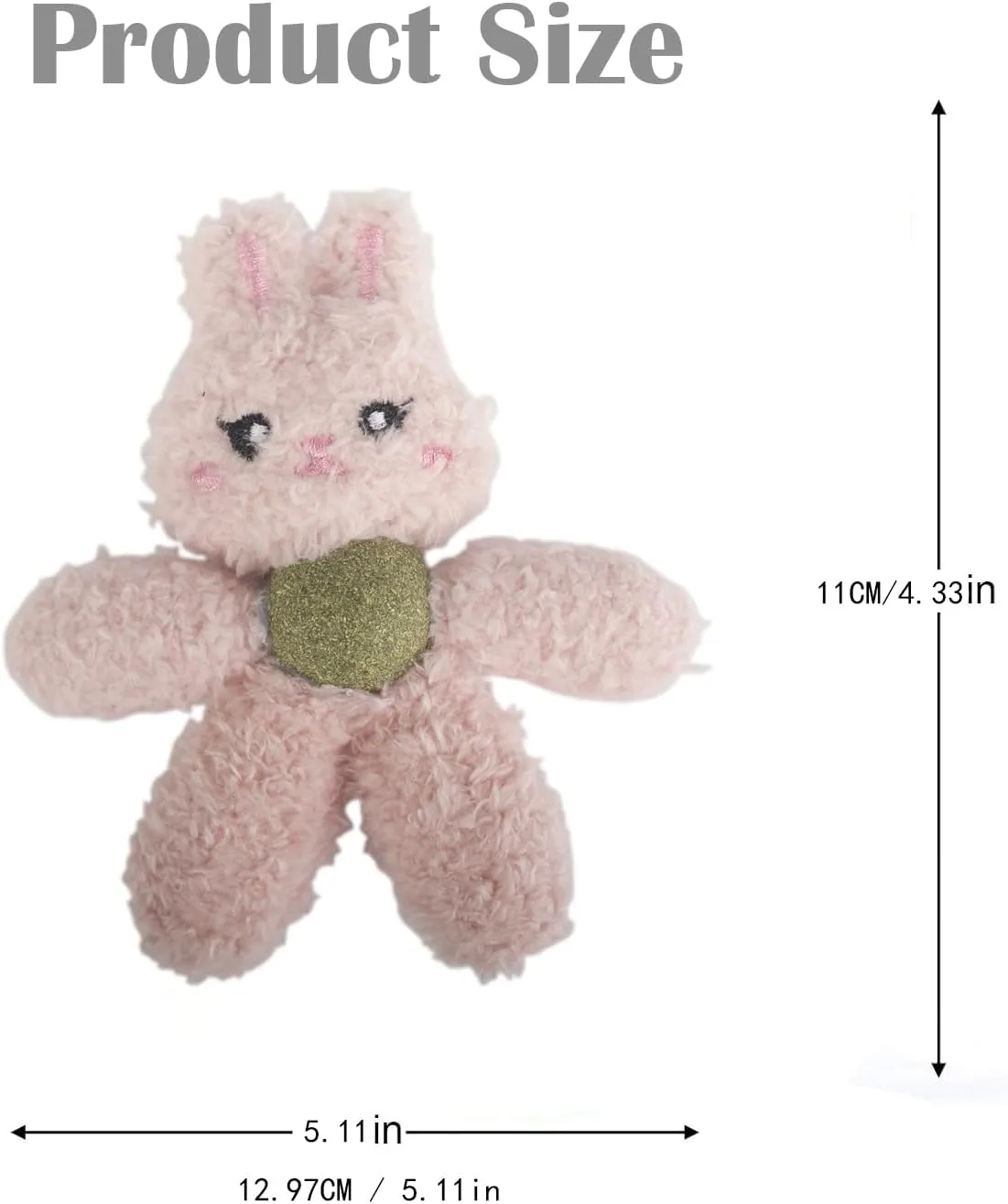 Cat Toys with Catnip Kitten Chew Bite Supplies Boredom Relief Fluffy Kitty Teeth Cleaning Chewing Cat Lovers Interactive Plush Gift (Panda&Bear)