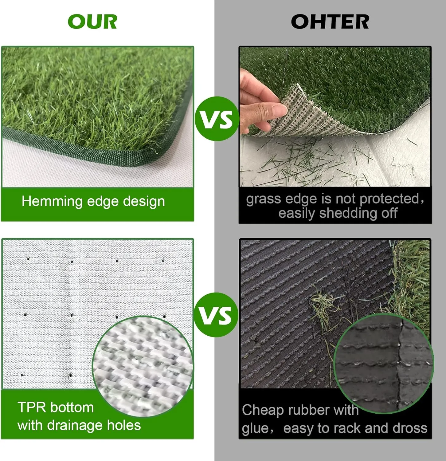 Dewonch Dog Artificial Grass Pad with Tray for Puppy Potty Training, Fake Turf Patch & Washable Pee Pad Pet Loo for Small and Medium Dogs, Indoor or Outdoor Use (Potty System 35.4 x 23.6)