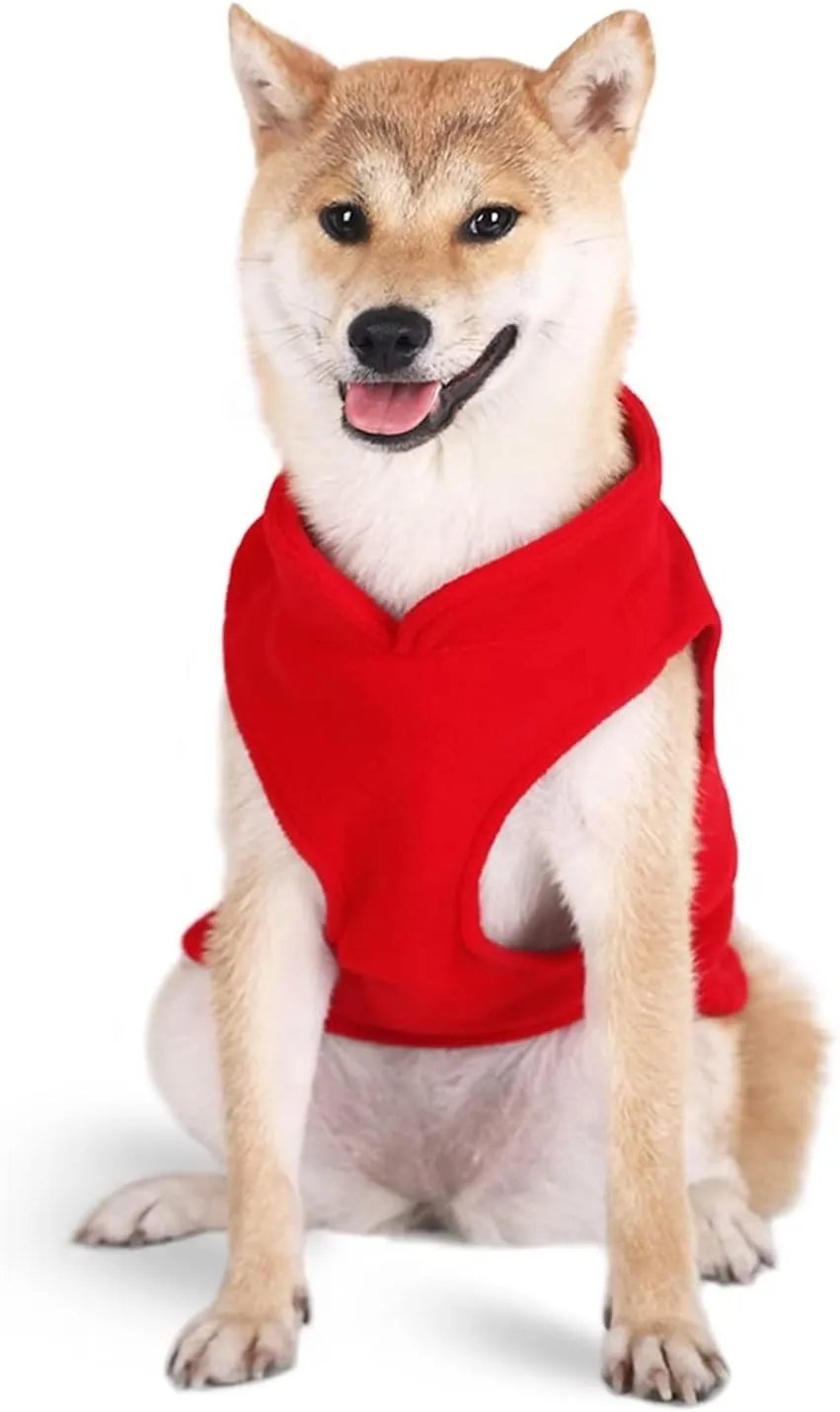 Dog Fleece Vest Jacket Pet Dogs Clothes Warm for Small Dogs Grey XL
