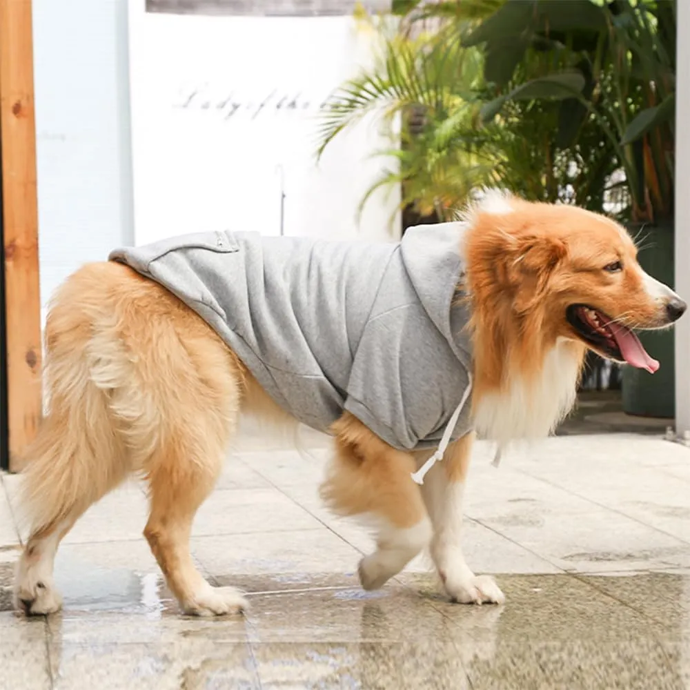 Dog Hoodie for Small Medium Large Dogs,Fleece Hoodie for Dogs with Zipper Pocket,Fall Winter Warm Cat Puppy Sweatshirts(Grey,3XL)