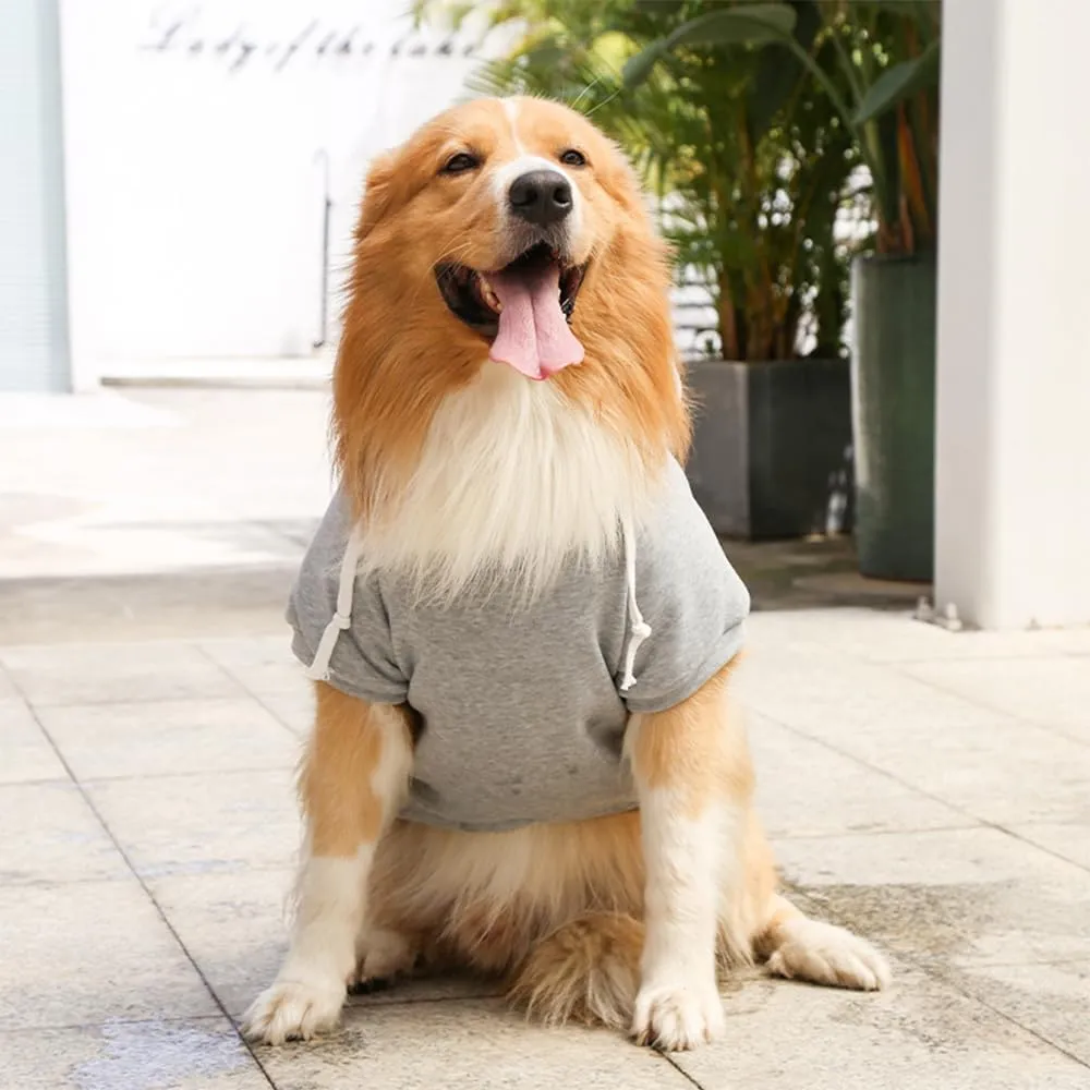 Dog Hoodie for Small Medium Large Dogs,Fleece Hoodie for Dogs with Zipper Pocket,Fall Winter Warm Cat Puppy Sweatshirts(Grey,3XL)