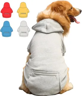 Dog Hoodie for Small Medium Large Dogs,Fleece Hoodie for Dogs with Zipper Pocket,Fall Winter Warm Cat Puppy Sweatshirts(Grey,3XL)
