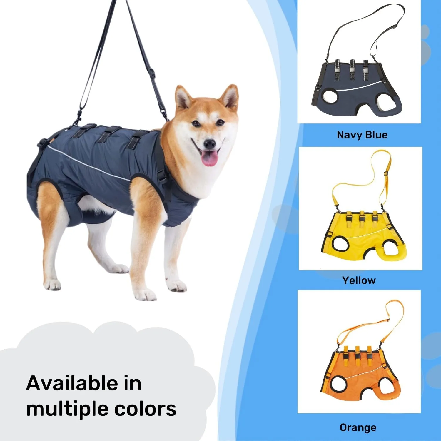 Dog Lift Harness,Dog Assistance Strap,Pet Support & Rehabilitation Sling Lift,Adjustable Padded Breathable Straps for Senior,Joint Injuries,Disabled Dogs Orange L
