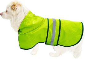 Dog Raincoat Waterproof Reflective Slicker - Lightweight Breathable Hooded Poncho Rain Coat Jacket with Adjustable Belly Strap and Leash Hole for Small Medium Large Dogs (Small, Green)