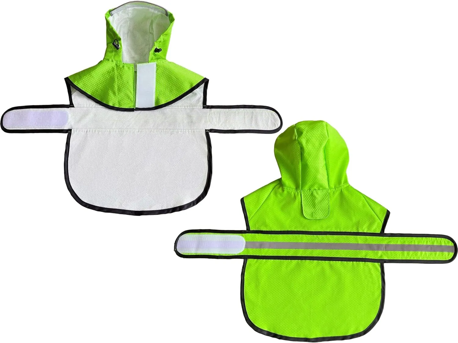 Dog Raincoat Waterproof Reflective Slicker - Lightweight Breathable Hooded Poncho Rain Coat Jacket with Adjustable Belly Strap and Leash Hole for Small Medium Large Dogs (Small, Green)