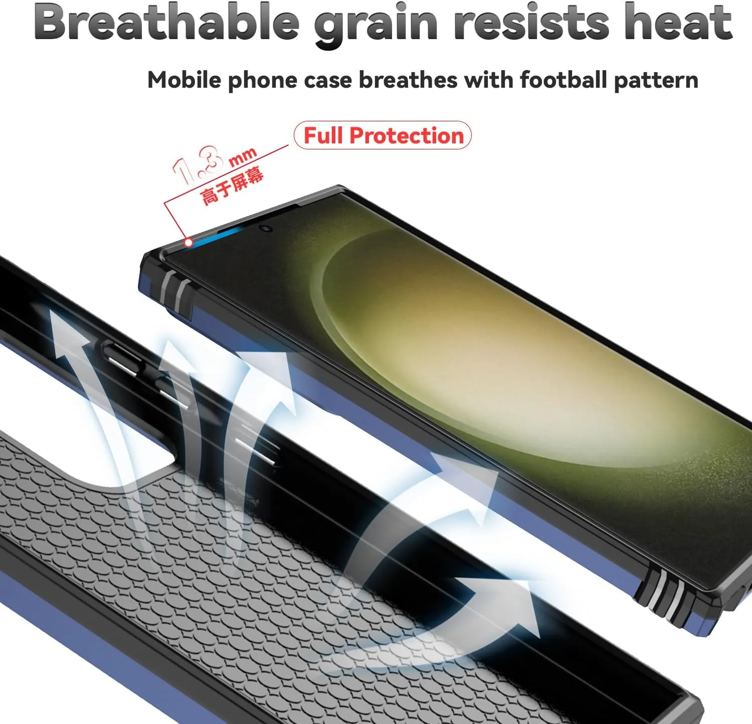 for Samsung Galaxy S24 Ultra Case with Camera Lens Cover HD Screen Protector, Military-Grade Drop Tested Magnetic Ring Holder Kickstand Protective Phone Case for Samsung Galaxy S24 Ultra (Navy Blue)