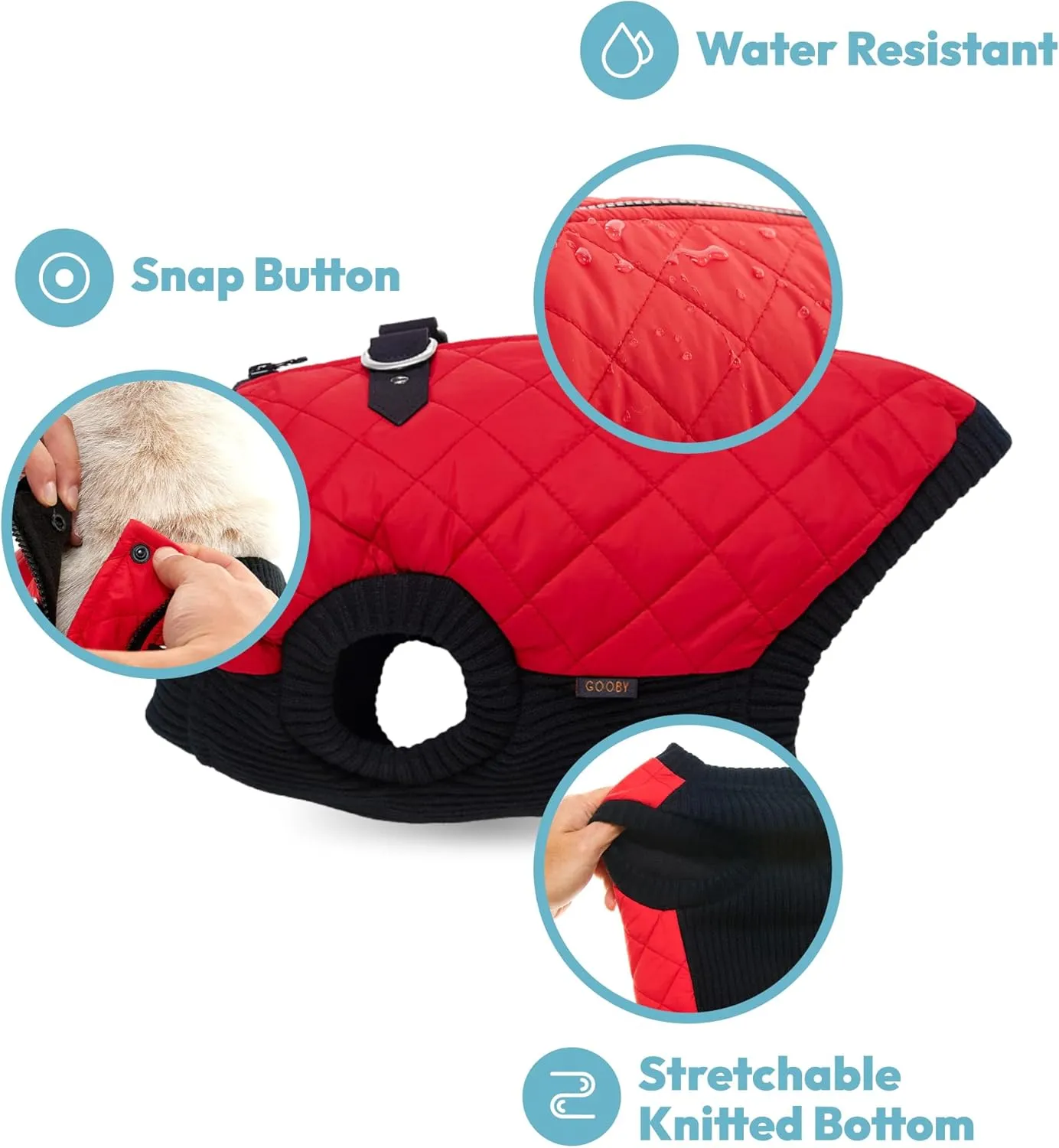 Gooby - Fashion Vest, Small Dog Sweater Bomber Jacket Coat with Stretchable Chest, Pink, Medium
