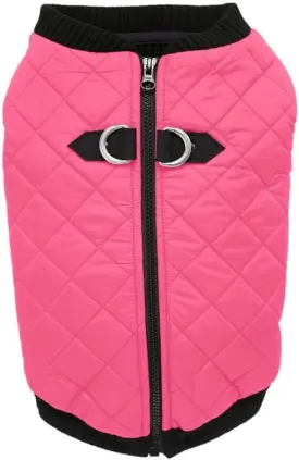 Gooby - Fashion Vest, Small Dog Sweater Bomber Jacket Coat with Stretchable Chest, Pink, Medium