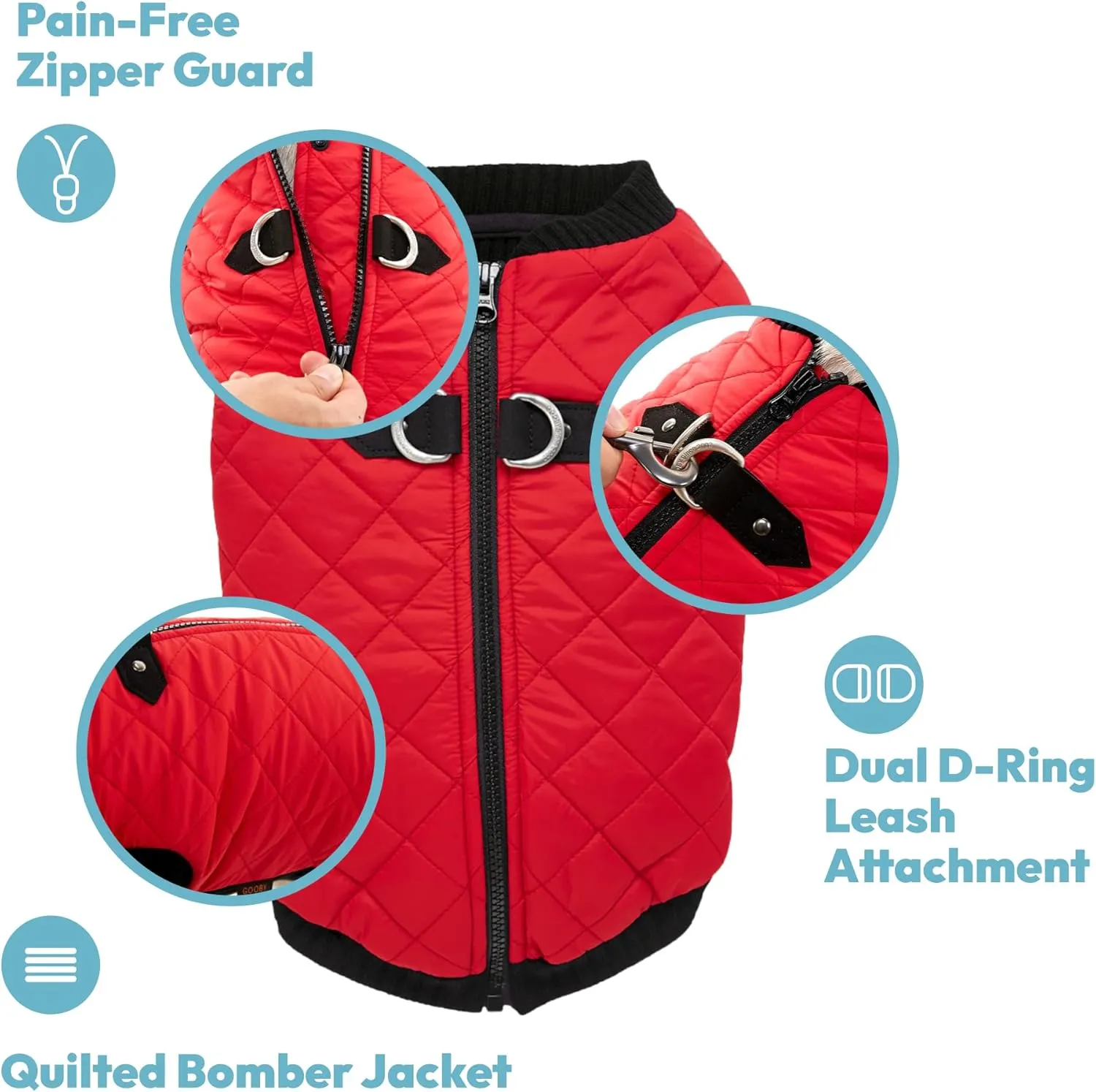 Gooby - Fashion Vest, Small Dog Sweater Bomber Jacket Coat with Stretchable Chest, Pink, Medium