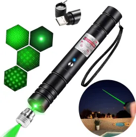 Green Laser Pointer - Long Distance USB Rechargeable for Presentations, Teaching, Astronomy & Outdoor Activities