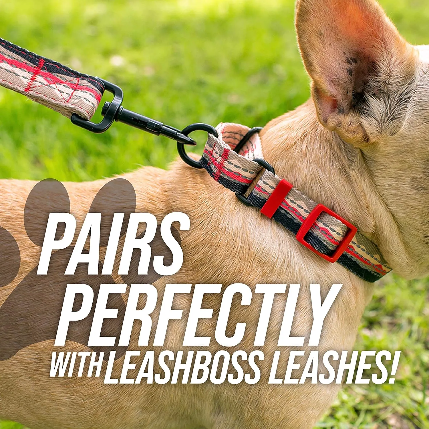 Leash Boss Martingale Collar for Dogs | Reflective Nylon Dog Collar for Large Dogs, Medium and Small Dogs | No Pull Pet Training Collar | Quick Release Buckle, Adjustable Pet Collar