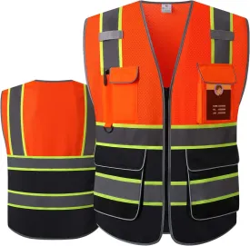 LOHASPRO Safety Vest High Visibility - Mesh Reflective Vest with Pockets for Men & Women - ANSI/ISEA Standards