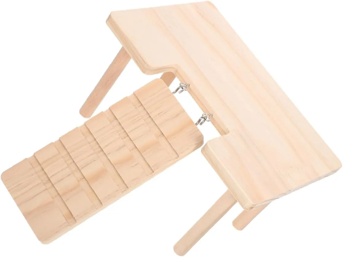 Multi-Level Hamster Playset Wooden Tunnel Small Animal Cage Accessory Pet Toy Chinchilla