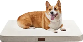 Orthopedic Dog Crate Bed with Removable Waterproof Cover, Egg Crate Foam, L (36x27x3 Inch) Khaki