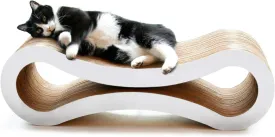 PetFusion Ultimate Cat Scratch Lounge, Cat Scratchers for Indoor Cats, Reversible & Durable, Made from Recycled Corrugated Cardboard, Cloud White
