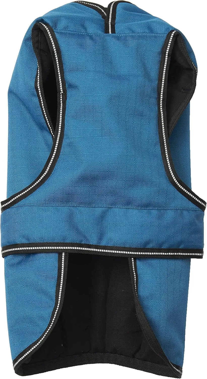 PetRageous 7303TS Juneau Waterproof Winter Coat with Full Chest Coverage and Dog Leash Opening - 11-Inch Long Heavyweight Jacket for Small Dogs and Puppies, Teal