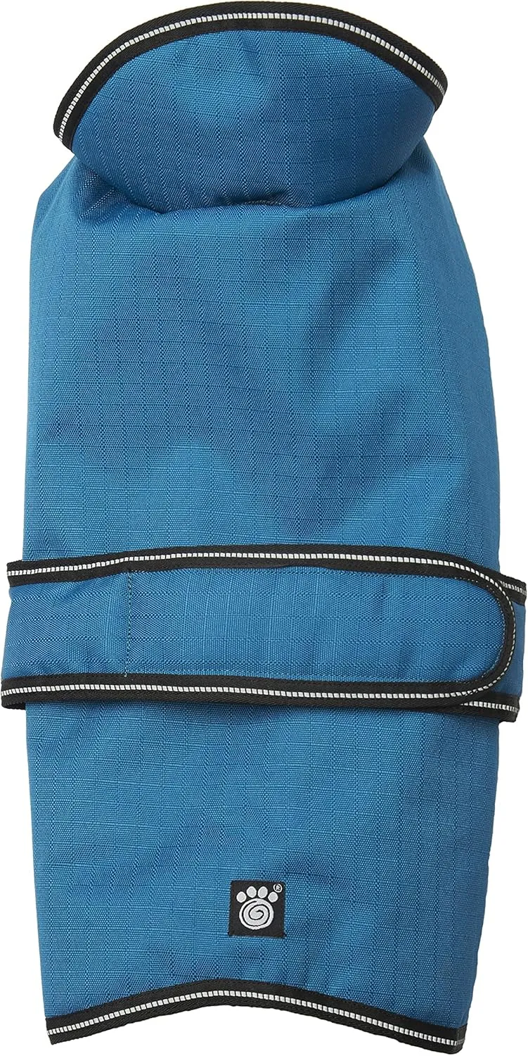 PetRageous 7303TS Juneau Waterproof Winter Coat with Full Chest Coverage and Dog Leash Opening - 11-Inch Long Heavyweight Jacket for Small Dogs and Puppies, Teal