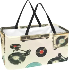 Reusable Grocery Bags Cartoon Boston Terriers Unicorn Pattern Foldable Washable Storage Bins Basket Shopping Tote Bag