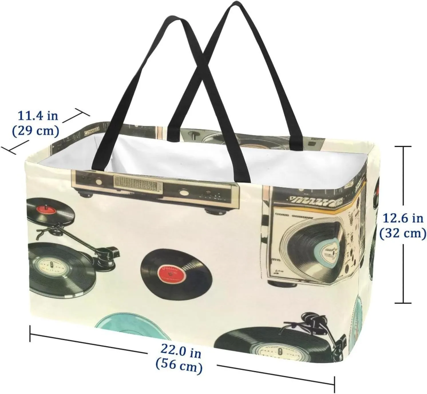 Reusable Grocery Bags Cartoon Boston Terriers Unicorn Pattern Foldable Washable Storage Bins Basket Shopping Tote Bag