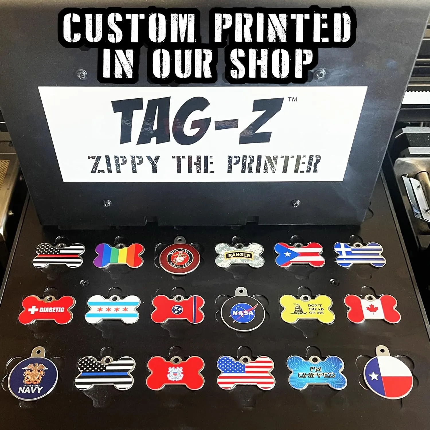 Seizures Medical Alert Pet ID Tags, Custom Printed and Laser Engraved, Stainless Steel Bone Shape Includes Split Ring and Silencer