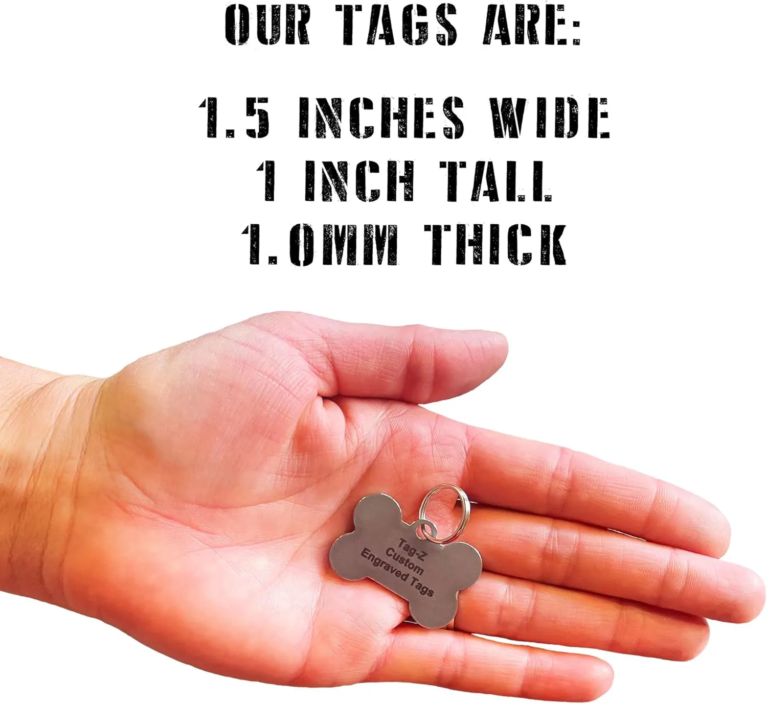Seizures Medical Alert Pet ID Tags, Custom Printed and Laser Engraved, Stainless Steel Bone Shape Includes Split Ring and Silencer