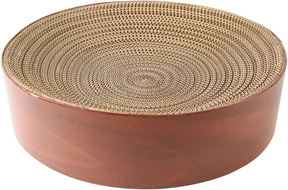 Selly's Den Bowl Shaped Cat Scratcher 16" - Round Cardboard Cat Bed and Scratcher in One, for Lounging and Scratching