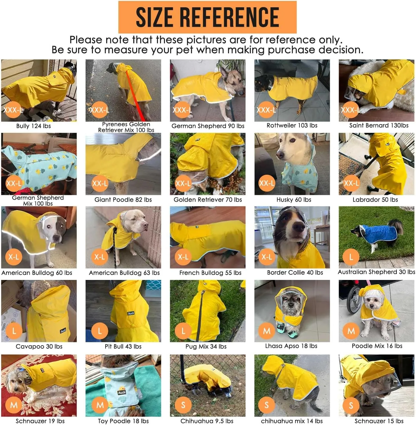 SlowTon Dog Raincoat, Adjustable Dog Rain Jacket Clear Hooded Double Layer, Waterproof Poncho with Reflective Strip Straps and Storage Pocket for Small Medium Large Dogs Puppies(DK XL)