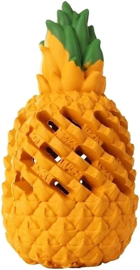 Upgrade Tough Dog Toys for Aggressive Chewers Puppy, Indestructible Dog Chew Toys for Puppy Large Small Dogs Interactive, Boredom Treat Dispensing Toys Teeth Clean Pineapple