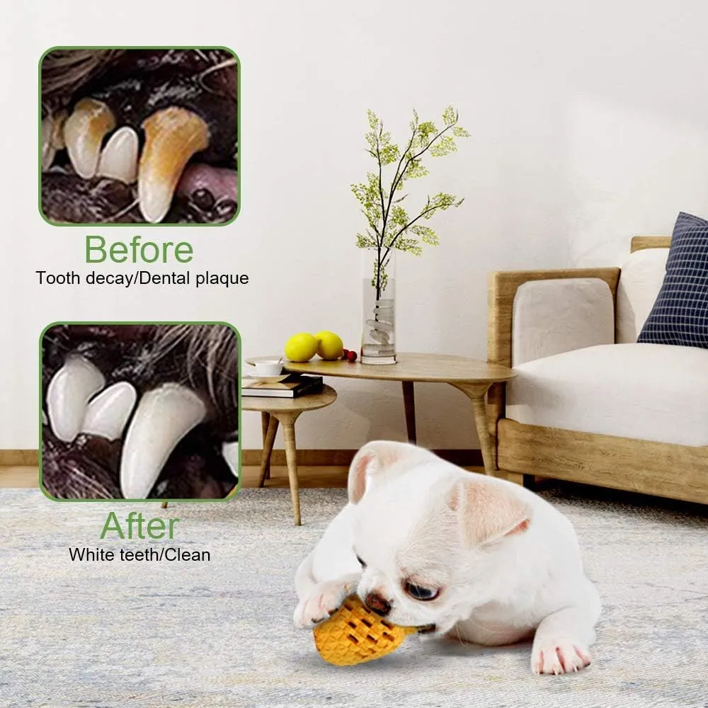 Upgrade Tough Dog Toys for Aggressive Chewers Puppy, Indestructible Dog Chew Toys for Puppy Large Small Dogs Interactive, Boredom Treat Dispensing Toys Teeth Clean Pineapple