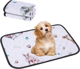 Washable Pee Pads for Dogs 2 Pack Reusable Puppy Pads Waterproof Pet Training Pads, Non-Slip Dog Mats Fast Absorbent Whelping Pads for Playpen, Potty, Saddle, Bed, 28 x 20, White